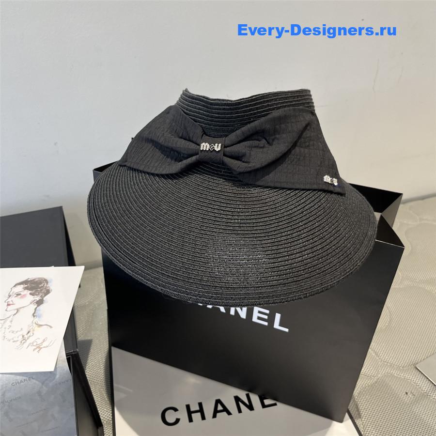 Miu Miu Bow Hollow Top Straw Hat