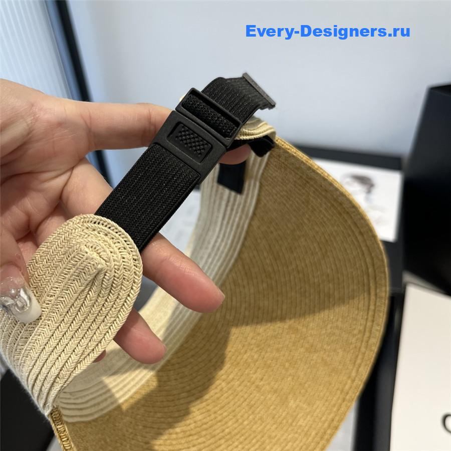 Pra*a light beige straw visor