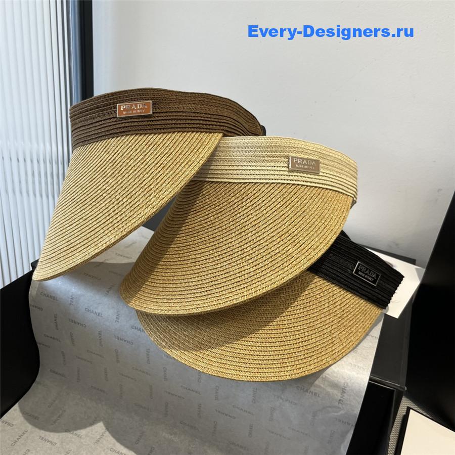 Pra*a light beige straw visor