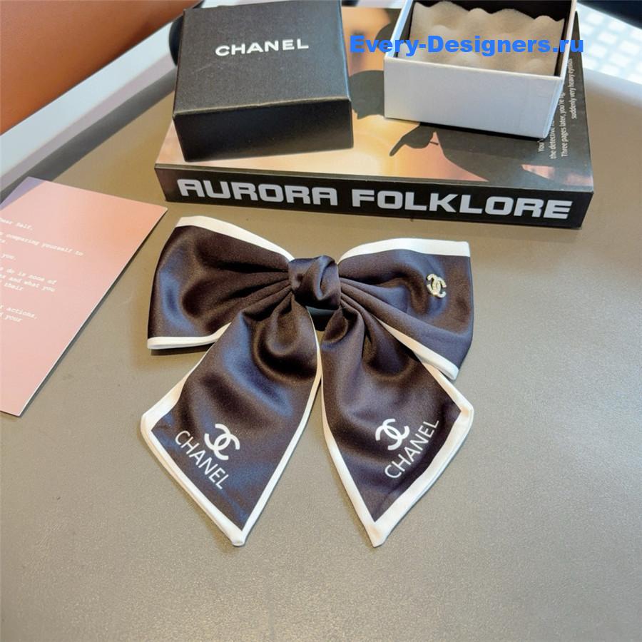Ch**el logo bow hair tie