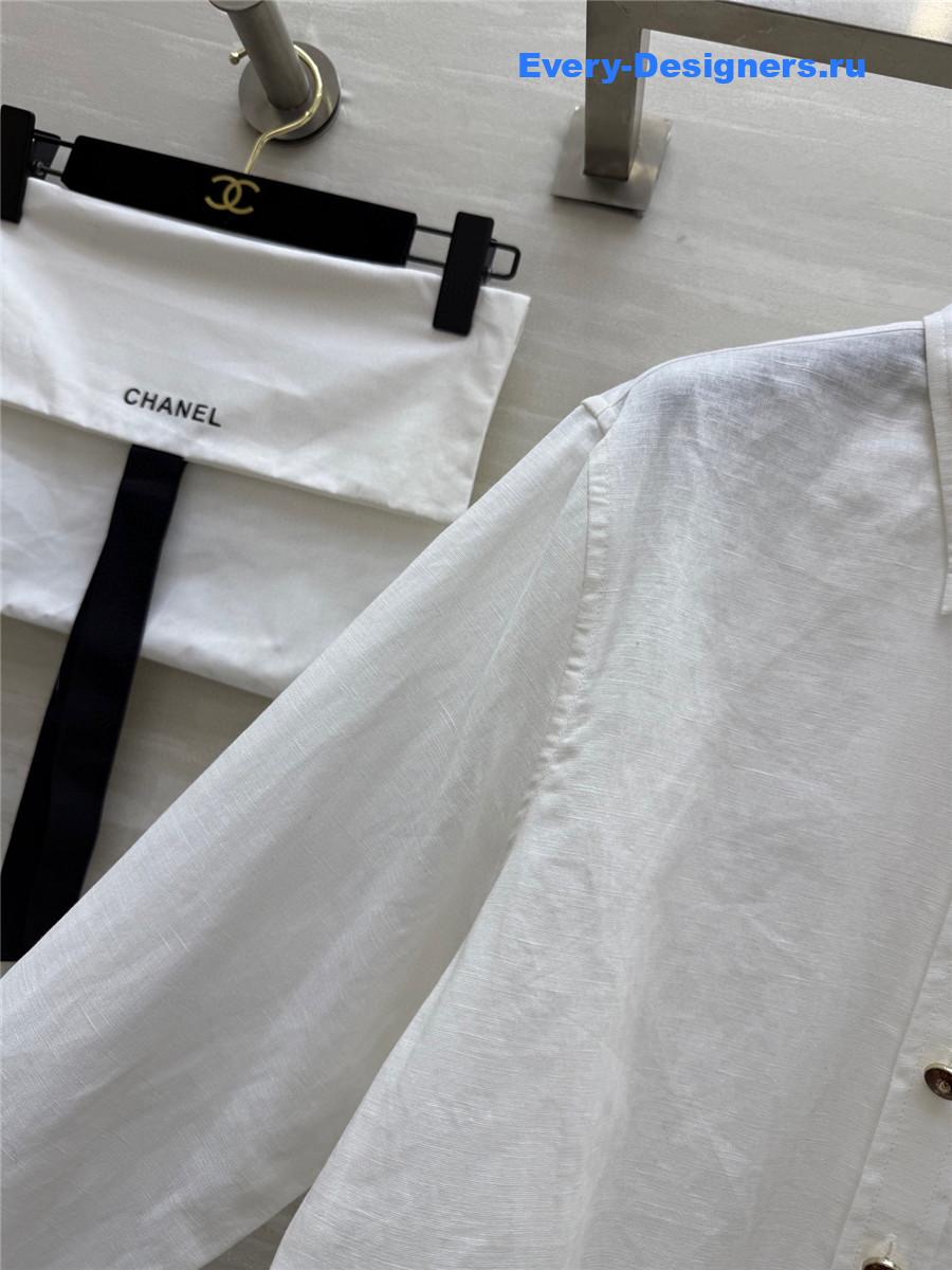 Ch**el white logo button-down shirt