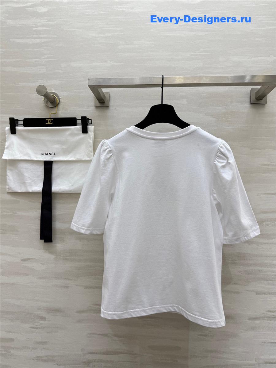 Ch**el white camellia tee