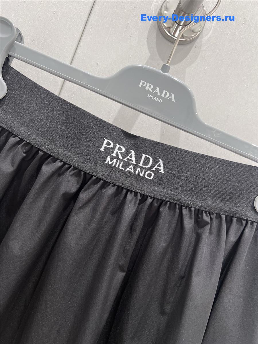 Pra*a black irregular ruffle skirt