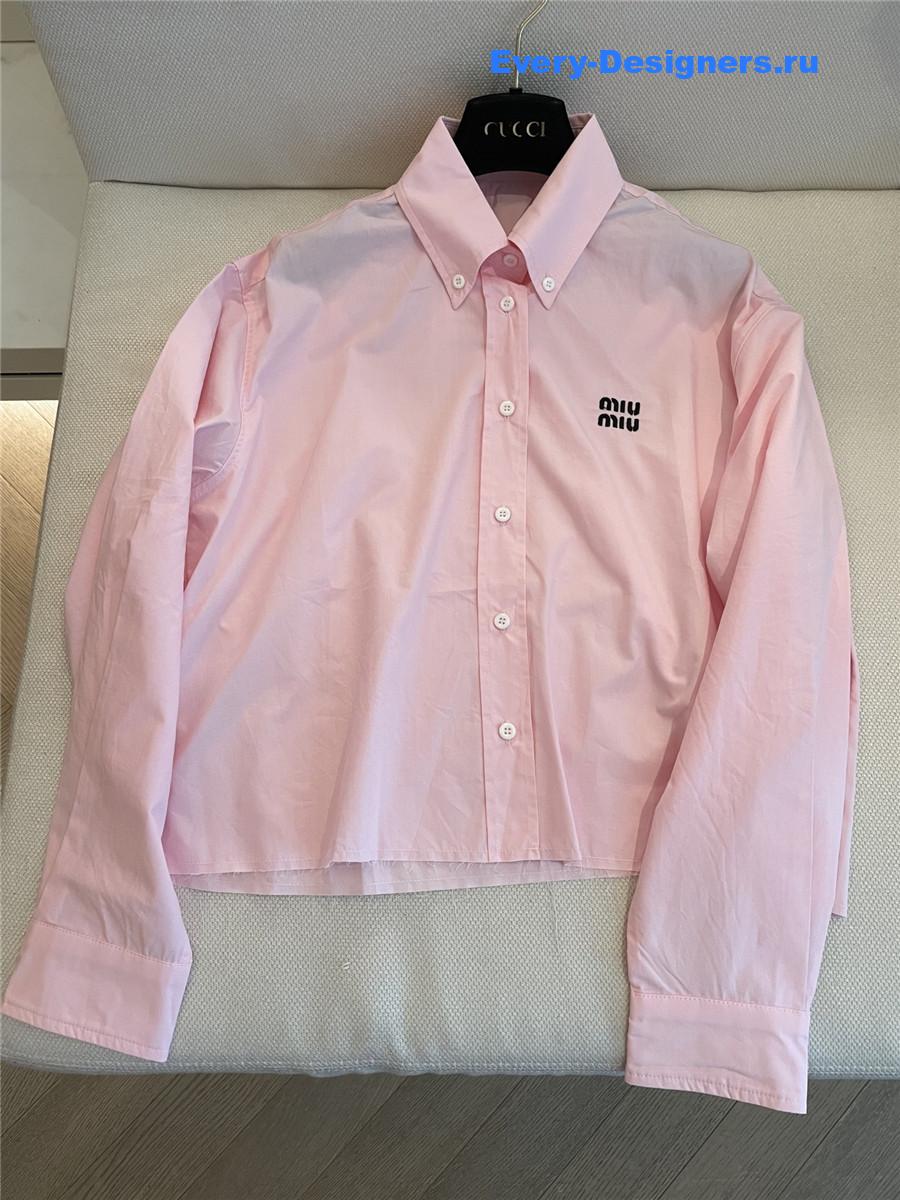 Miu Miu Alabaster Pink Poplin Blouson