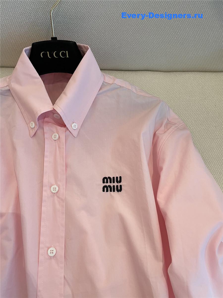 Miu Miu Alabaster Pink Poplin Blouson