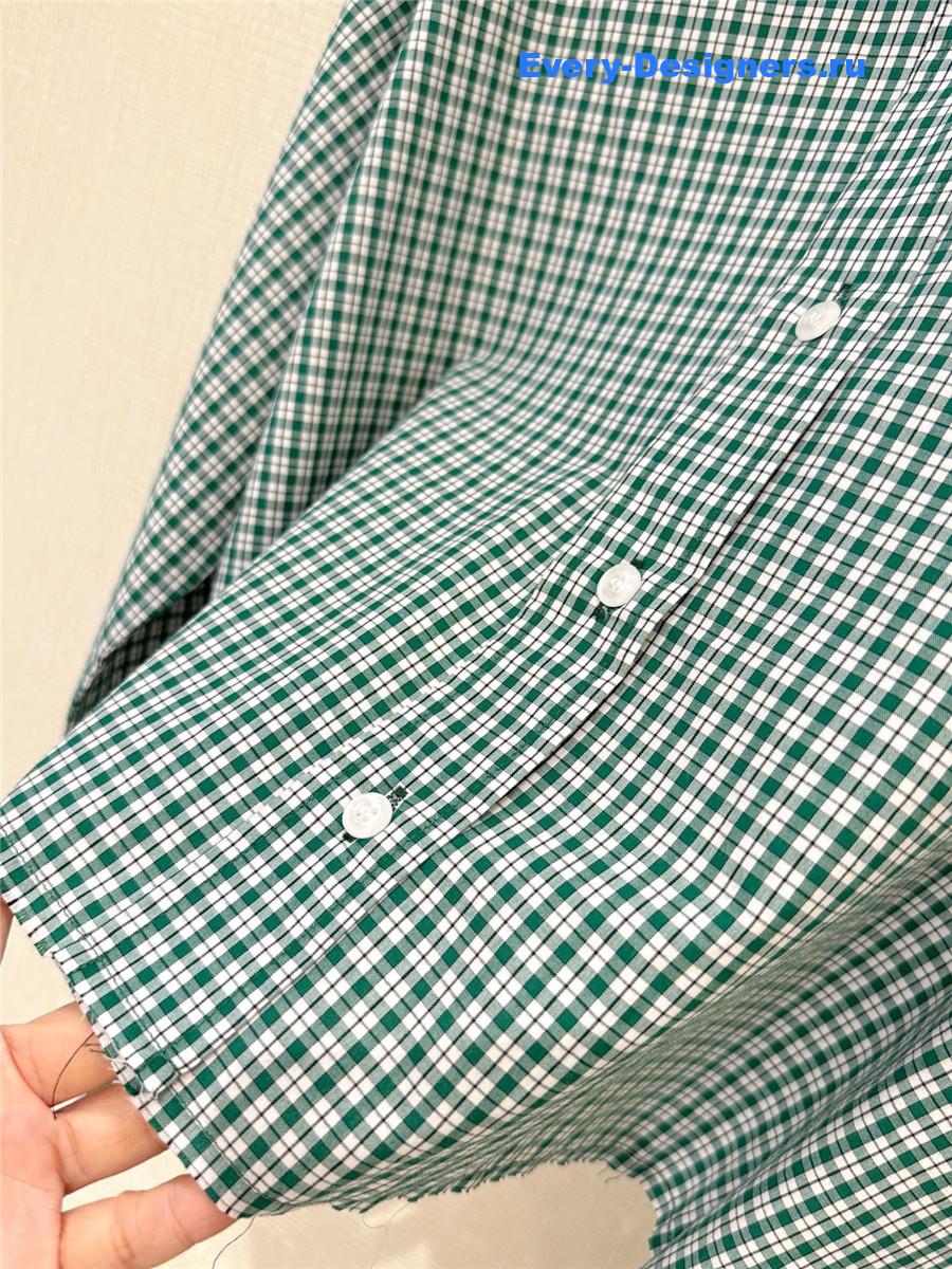 Miu Miu Emerald/White Checked Shirt