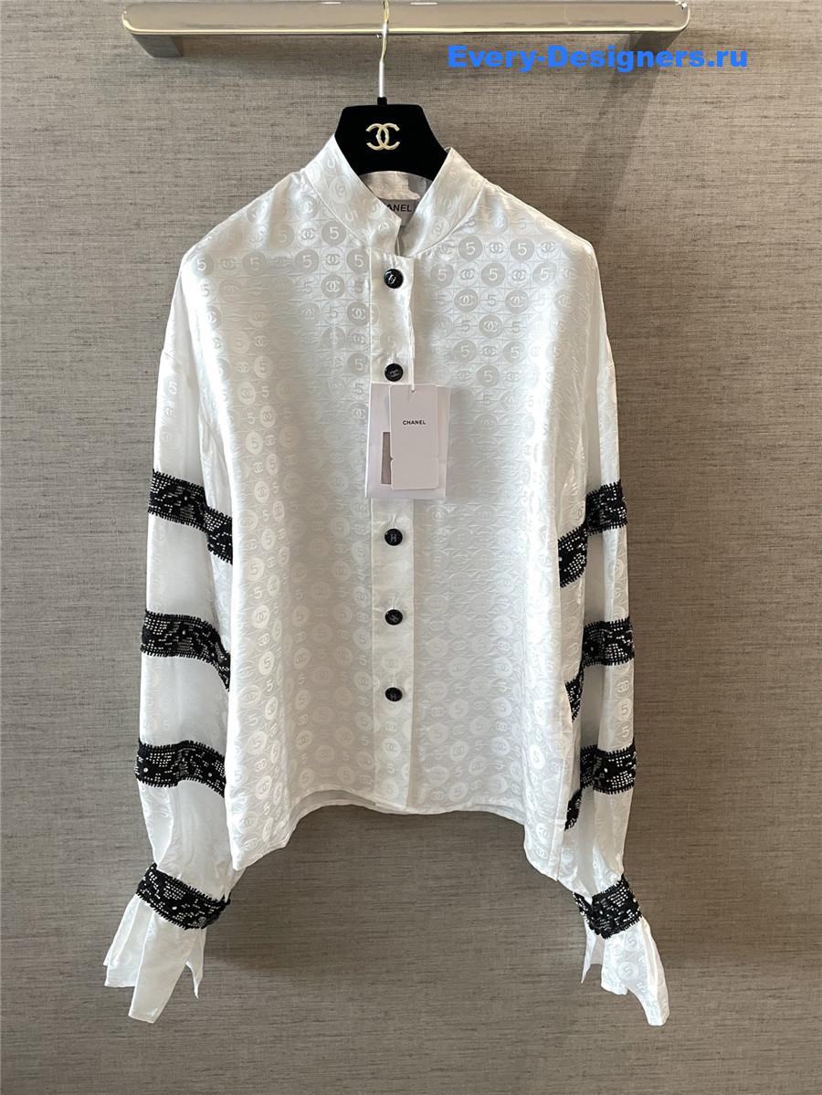 Ch**el logo jacquard lace shirt