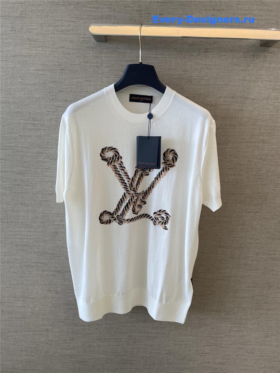 l0vis Vvtt0n nautical knit top white