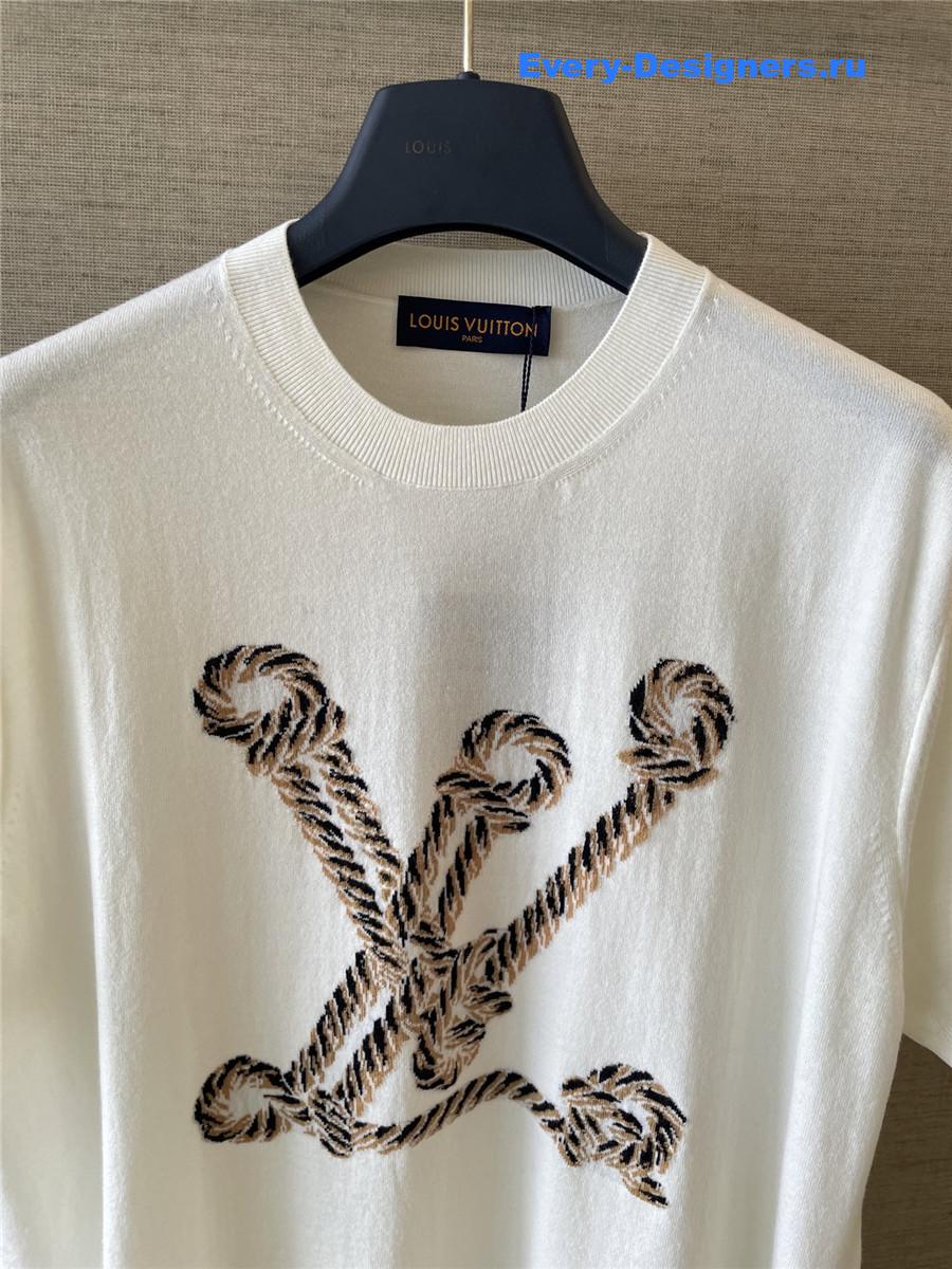 l0vis Vvtt0n nautical knit top white