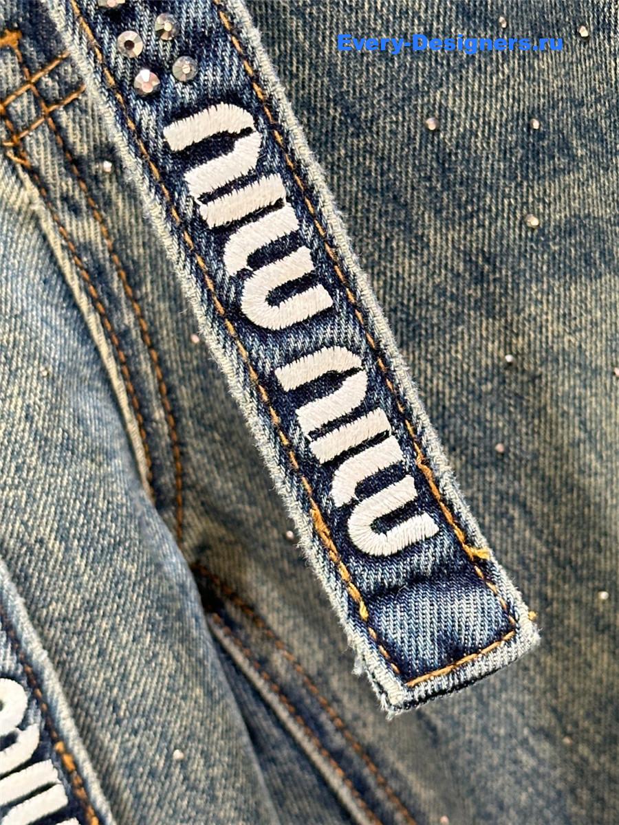 miu miu blue D1am0nd belt jeans