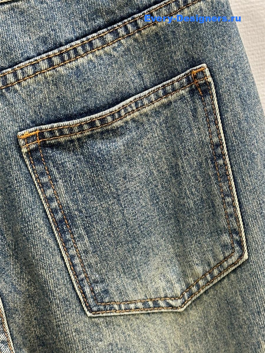 miu miu blue D1am0nd belt jeans