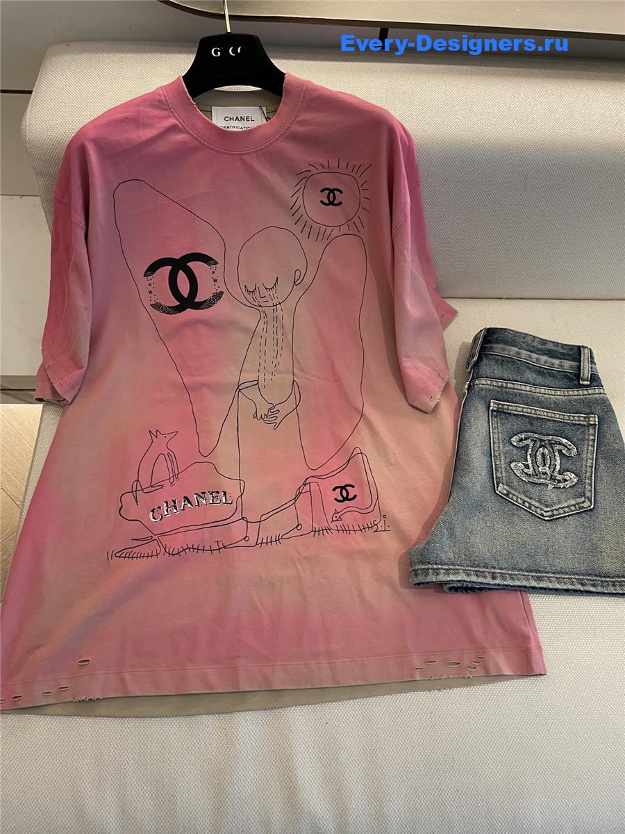 Ch**el cc logo cartoon t-shirt