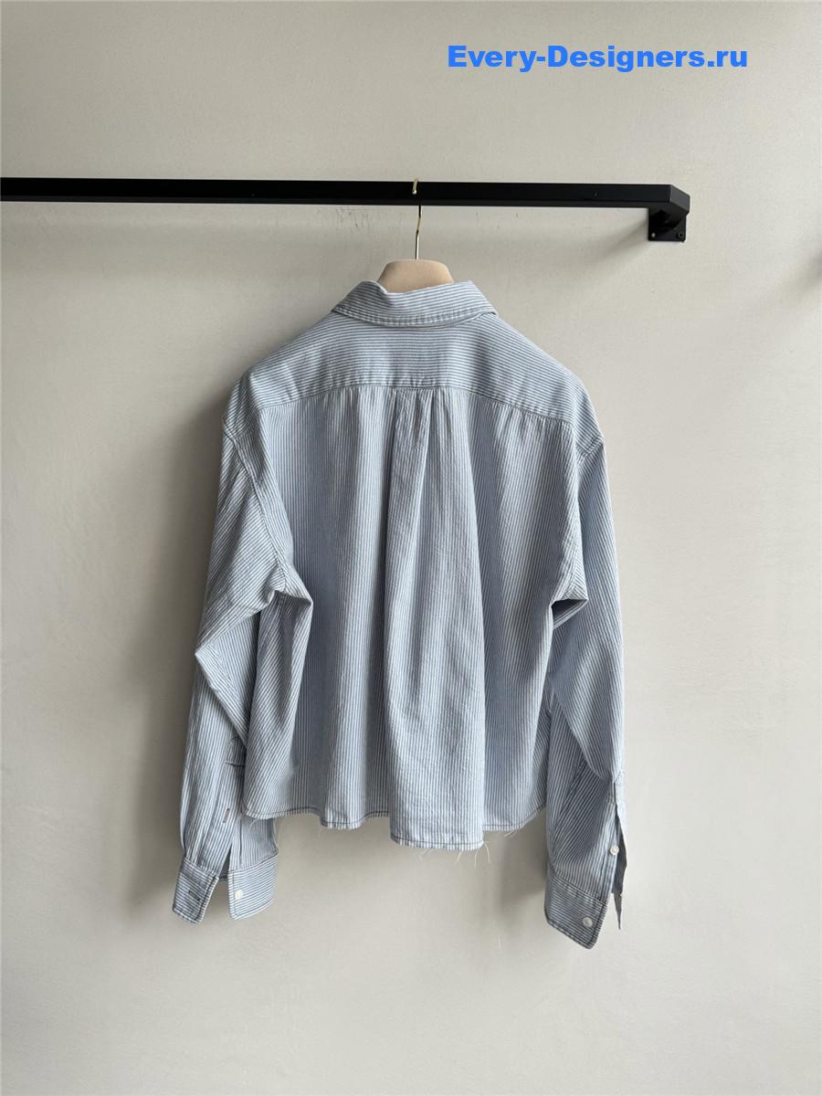 Miu Miu Striped Denim Cropped Shirt