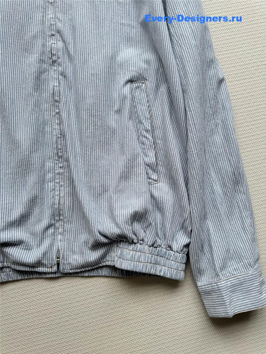 Miu Miu Light Washed Striped Denim Jacket