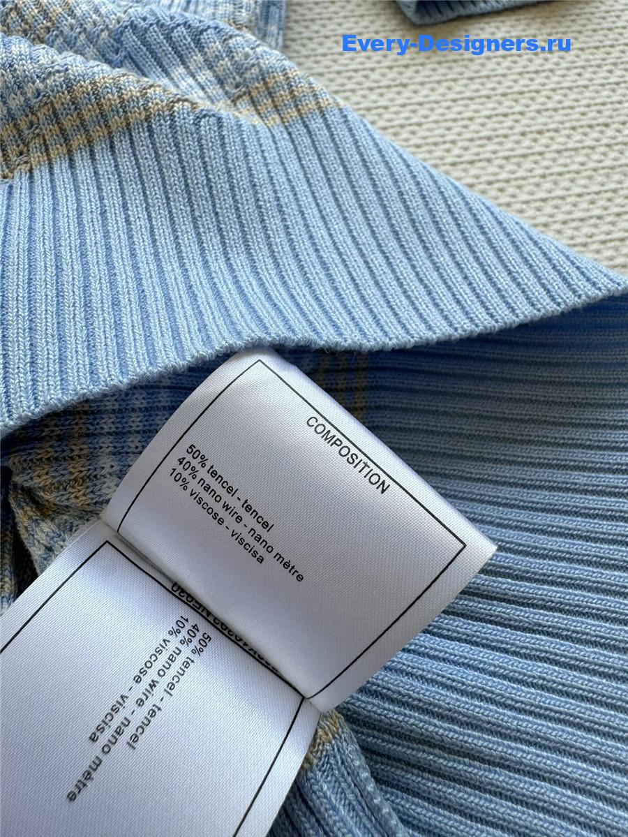 Ch**el blue striped knit top