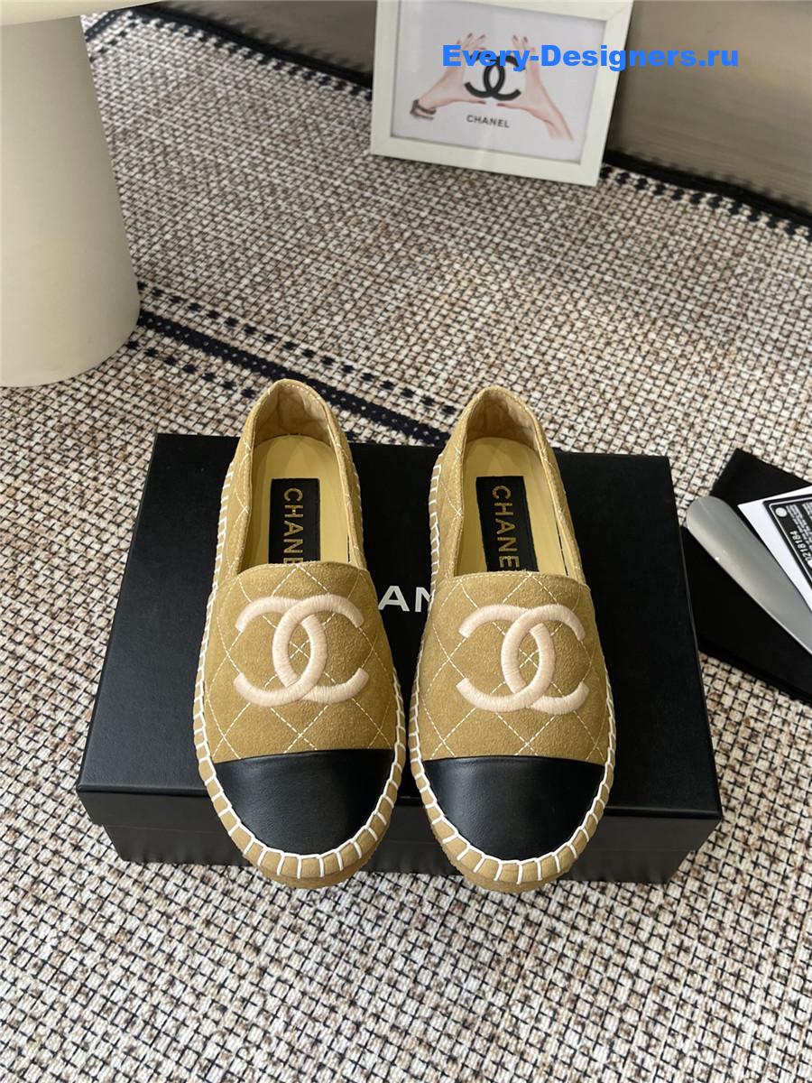Ch**el beige lambskin espadrilles flats