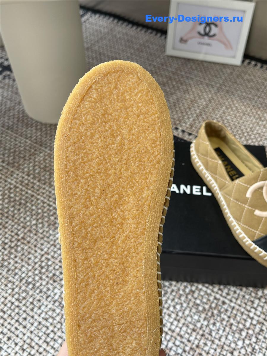 Ch**el beige lambskin espadrilles flats