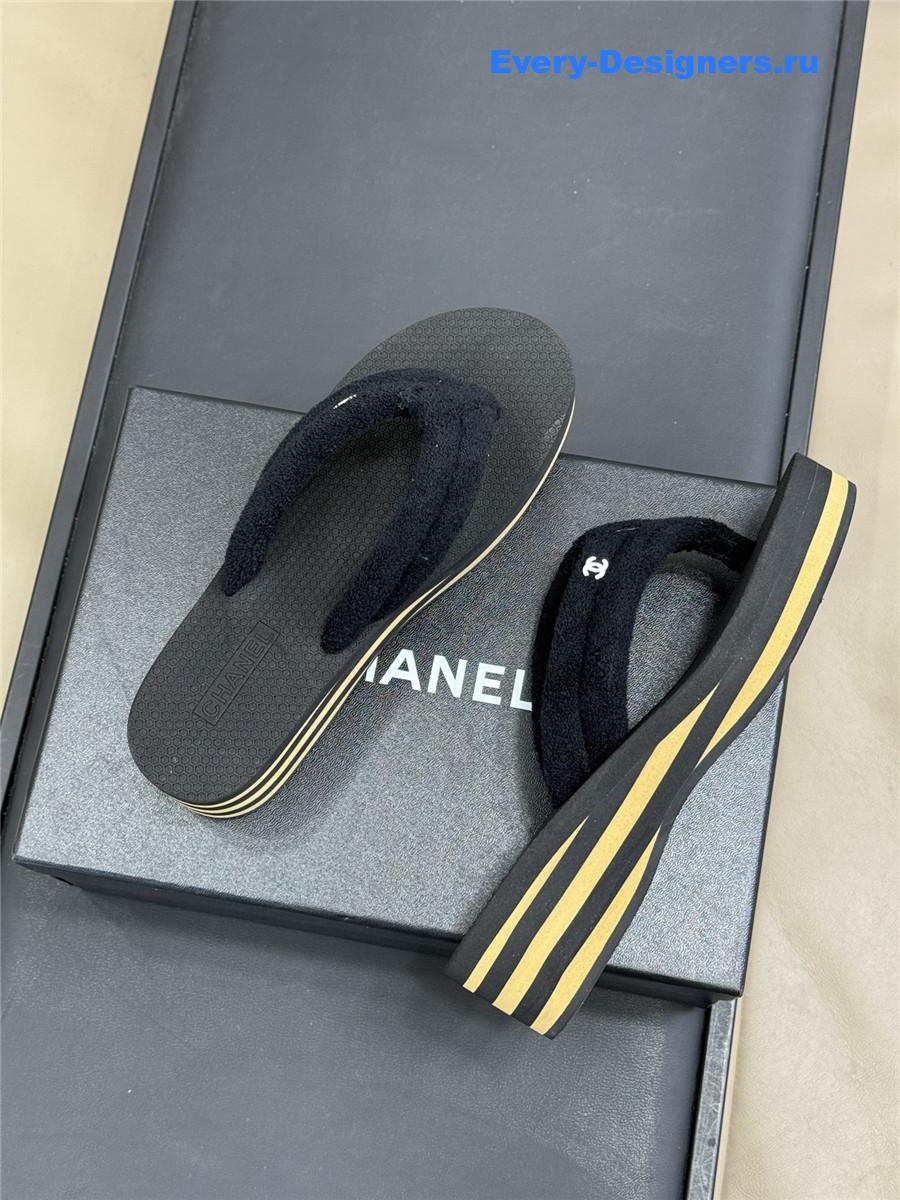 Ch**el black high-top flip flops