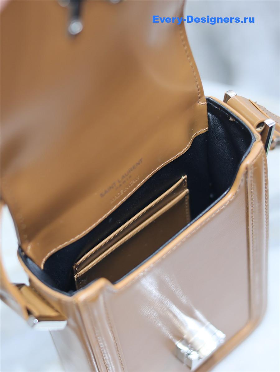 Sa1nt Lau*nt solferino mini leather messenger bag brown