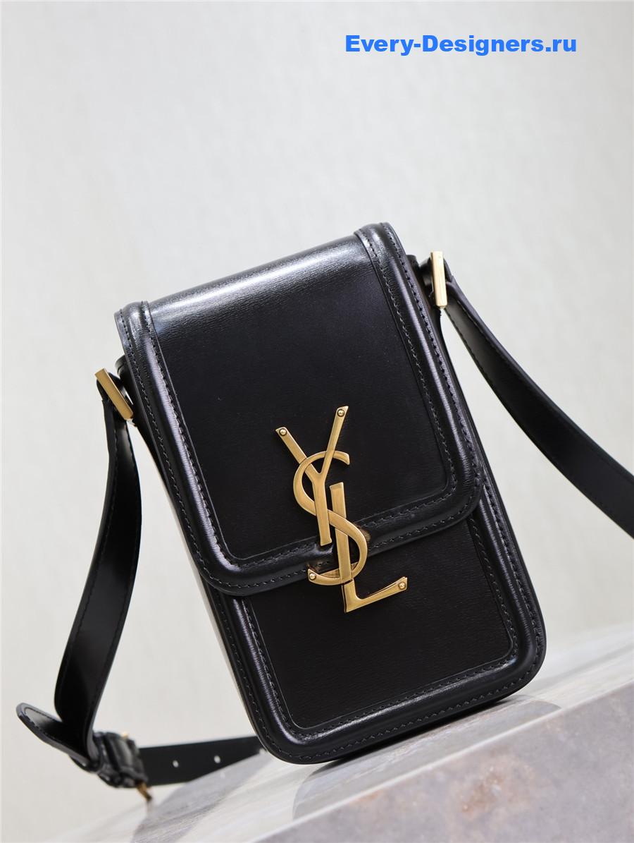 Sa1nt Lau*nt solferino mini black leather messenger bag