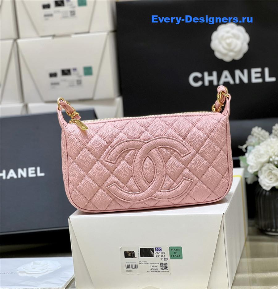 Ch**el timeless pink caviar pochette