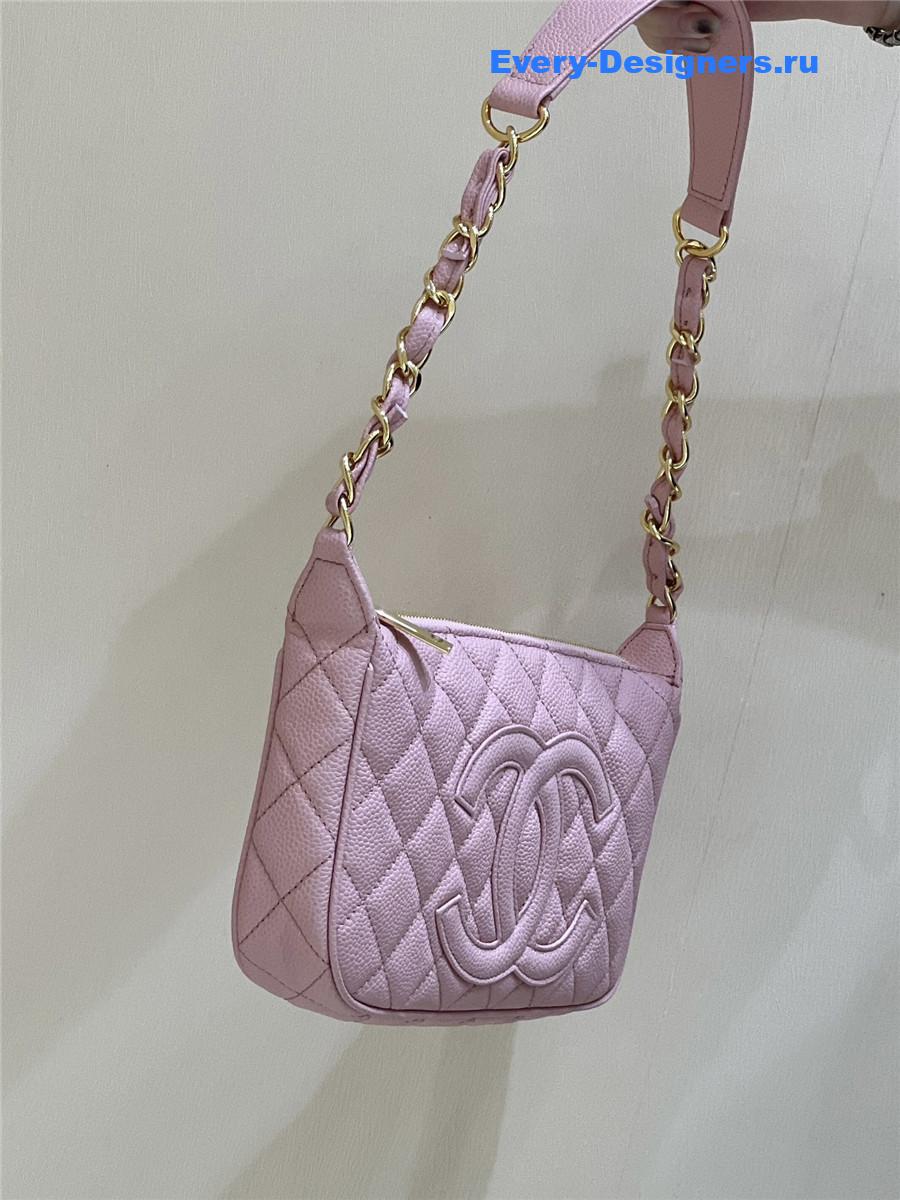 Ch**el timeless pink caviar pochette