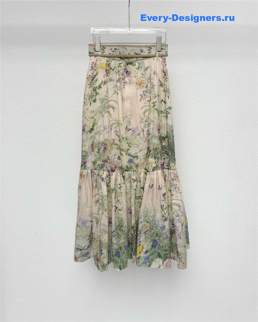 Zimm Halliday White Floral Linen Maxi Dress