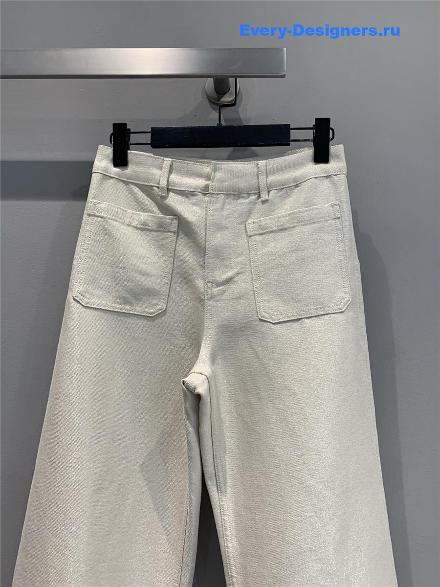 D10r bee embroidered high-waist jeans