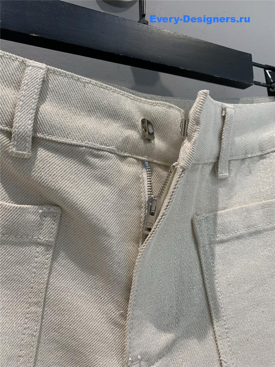 D10r bee embroidered high-waist jeans