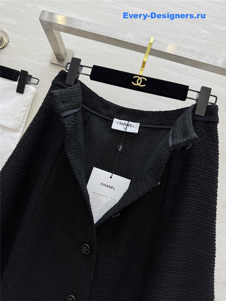 Ch**el black waffle jacquard skirt