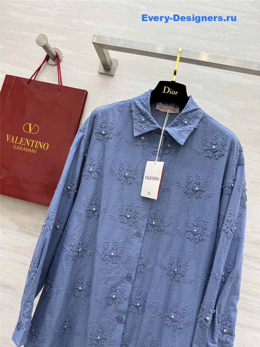 Va1e*ntin0 light blue textured shirt