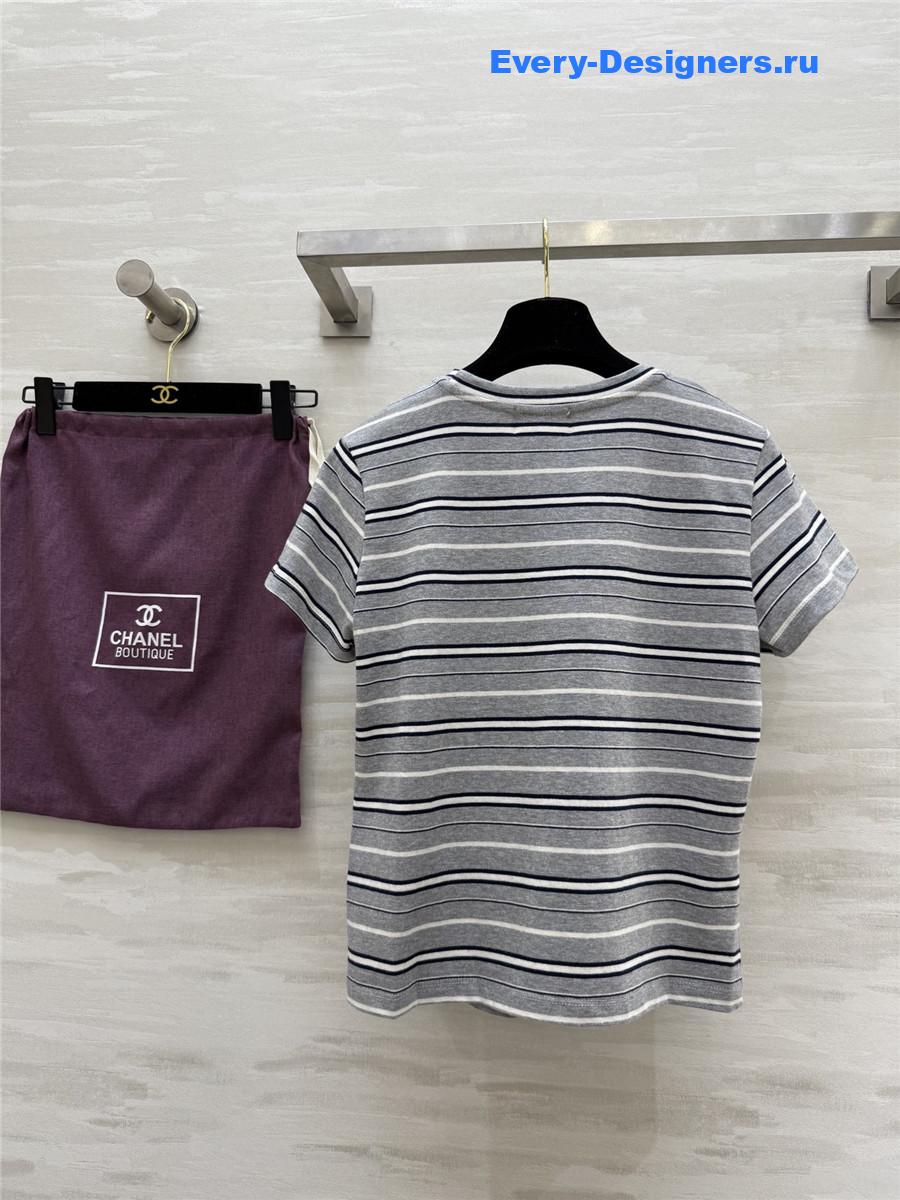 Ch**el multicolor beaded floral tee