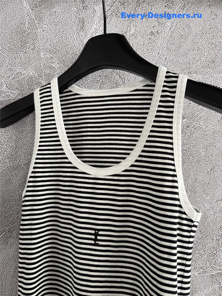 Sa1nt Lau*nt striped cassandre tank