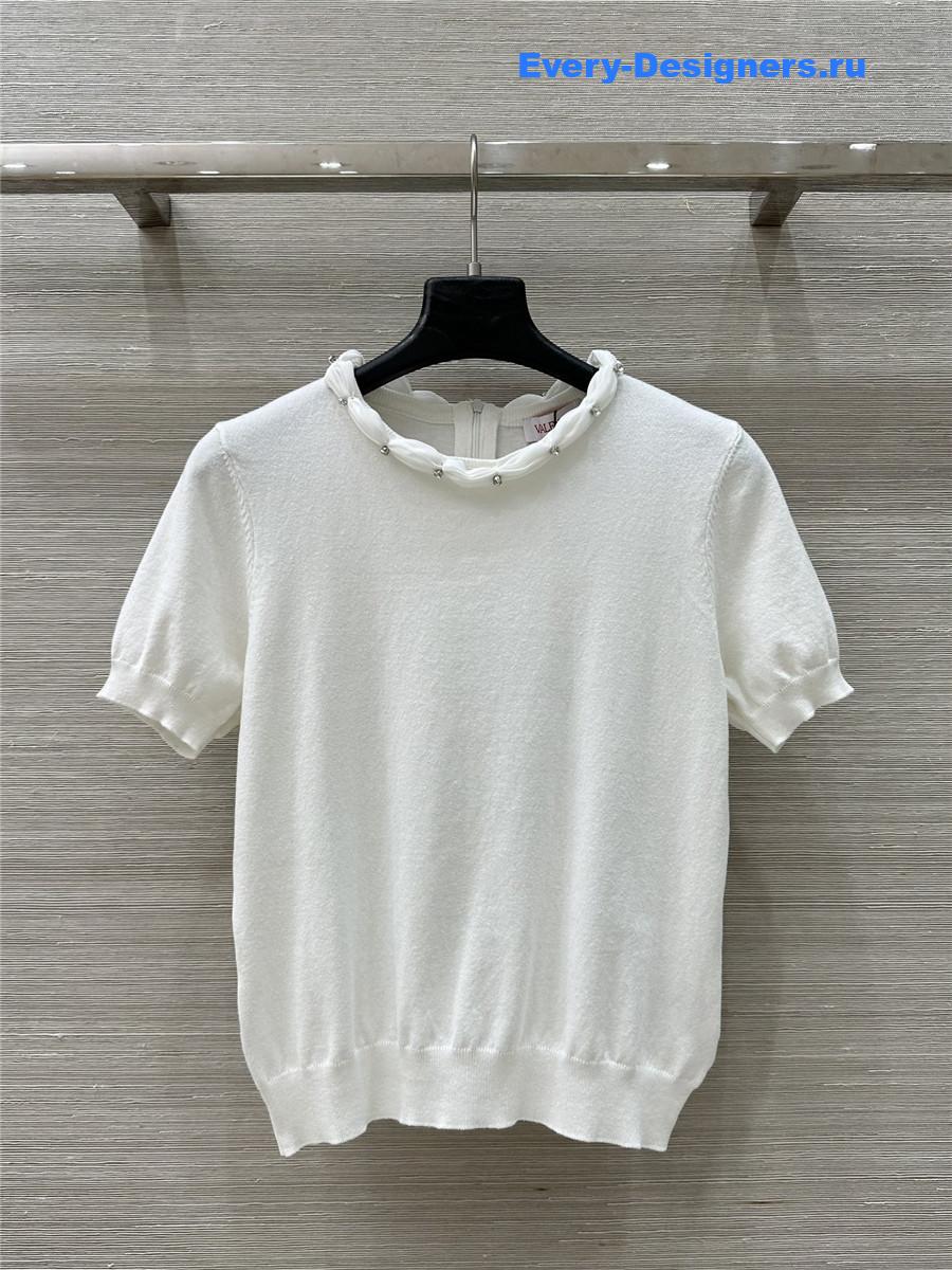 Va1e*ntin0 white cotton wool top