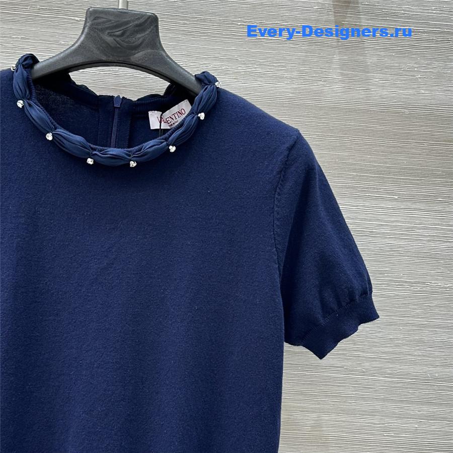 Va1e*ntin0 blue cotton wool top