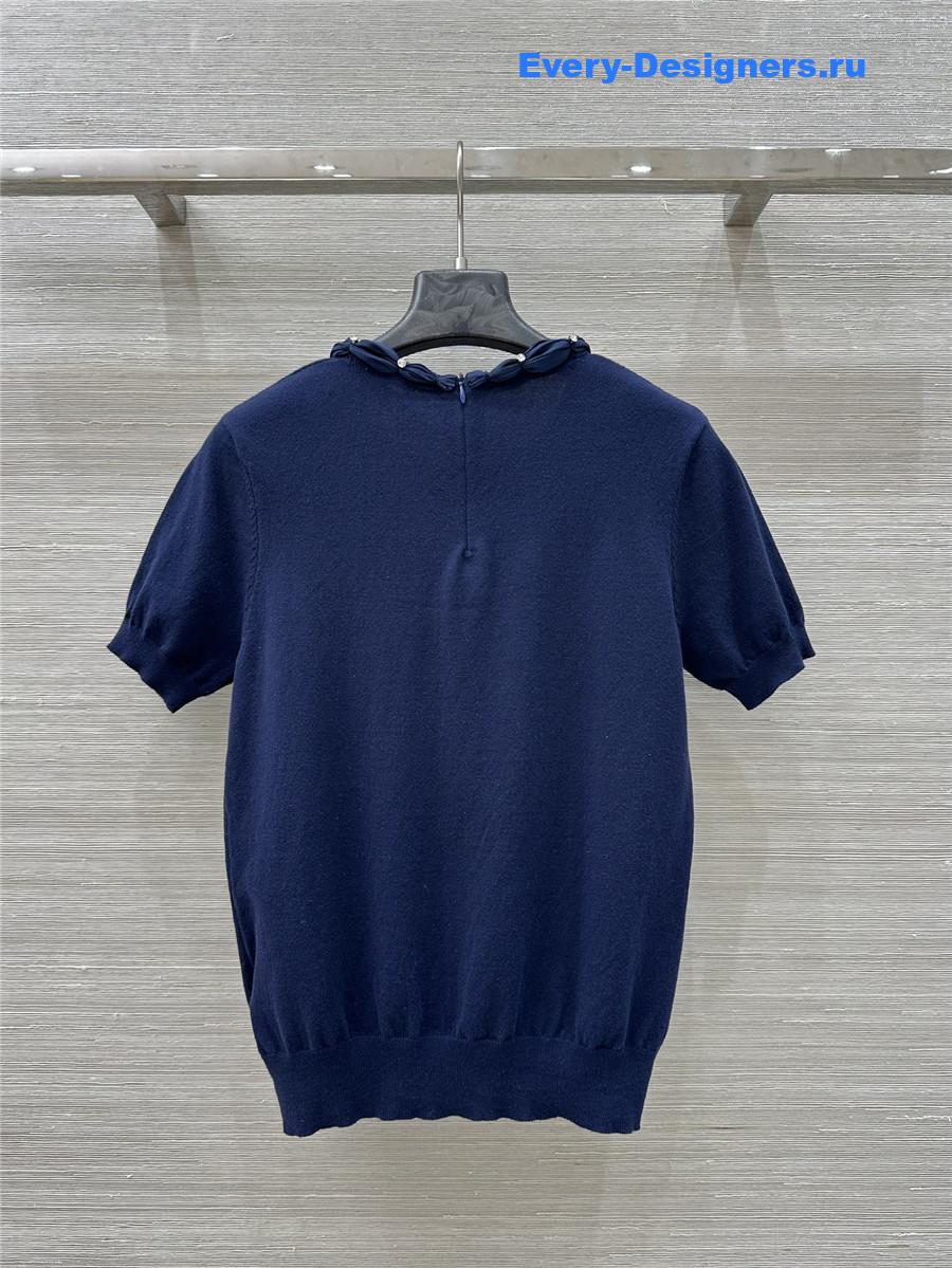 Va1e*ntin0 blue cotton wool top
