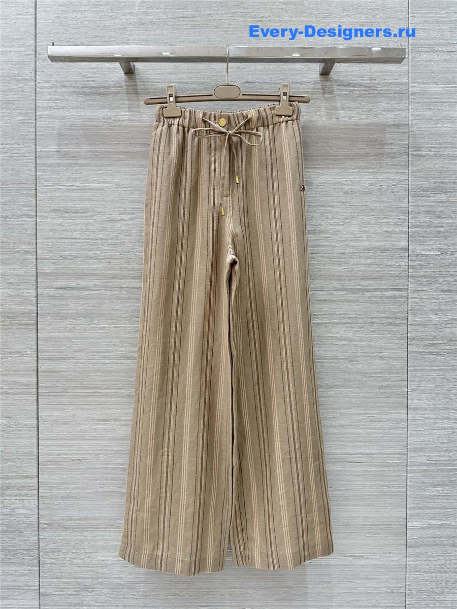 L0r0 P1ana brown linen wide-leg pants
