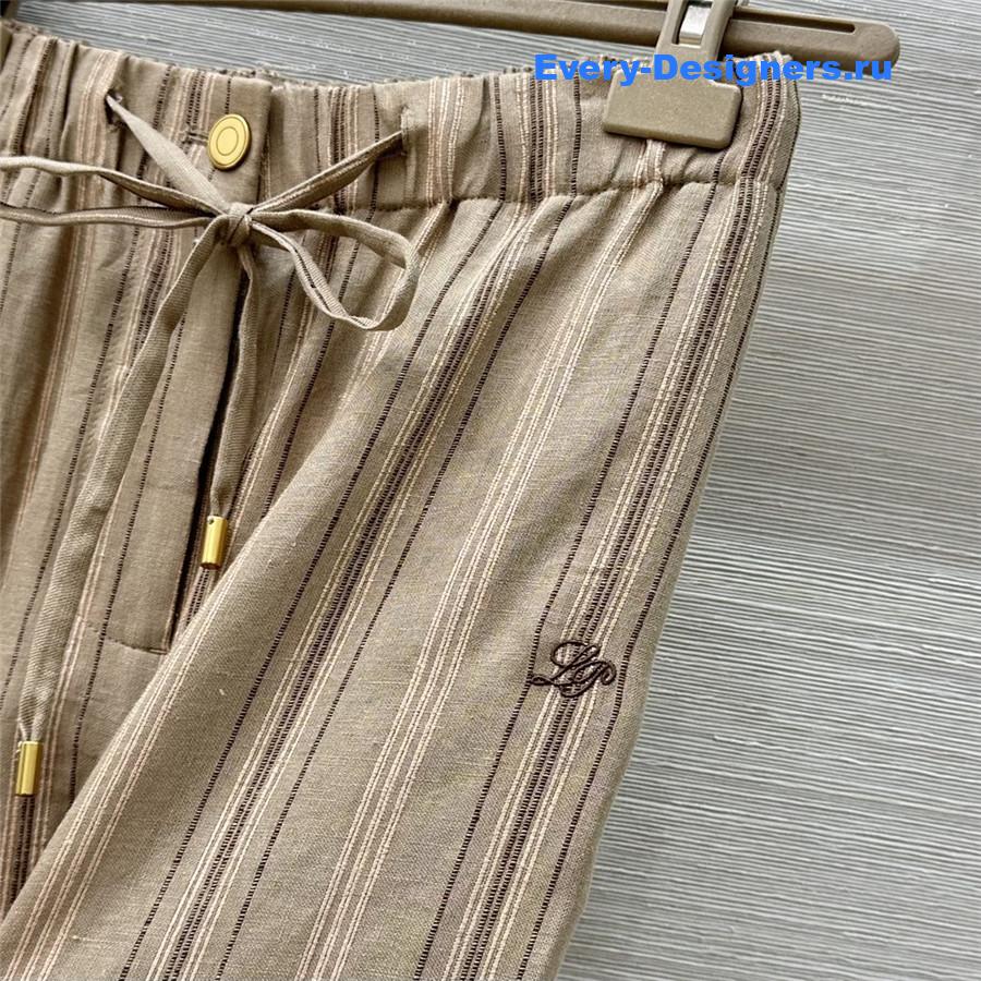 L0r0 P1ana brown linen wide-leg pants