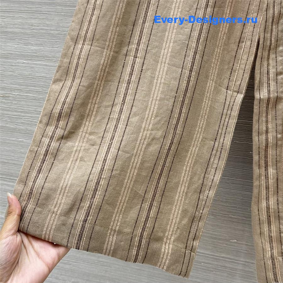 L0r0 P1ana brown linen wide-leg pants