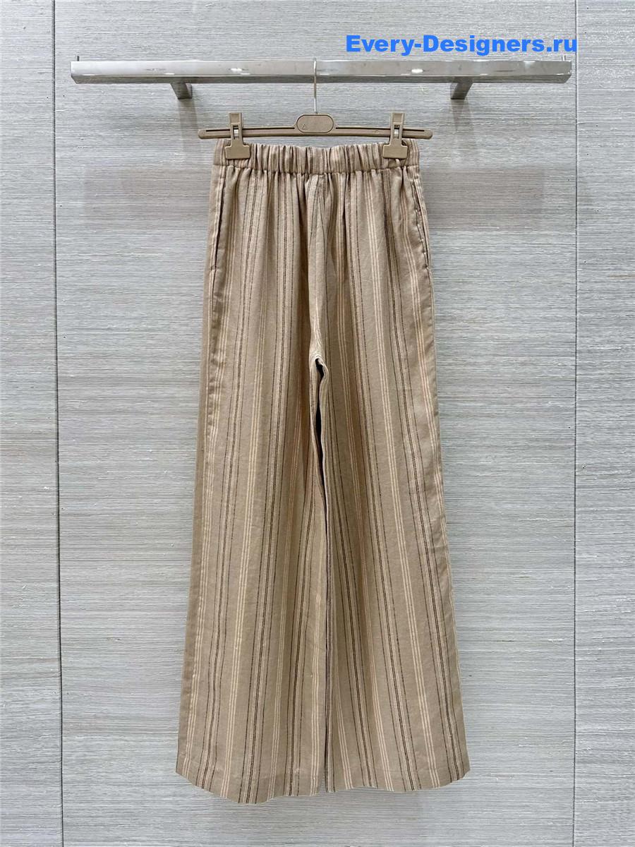 L0r0 P1ana brown linen wide-leg pants
