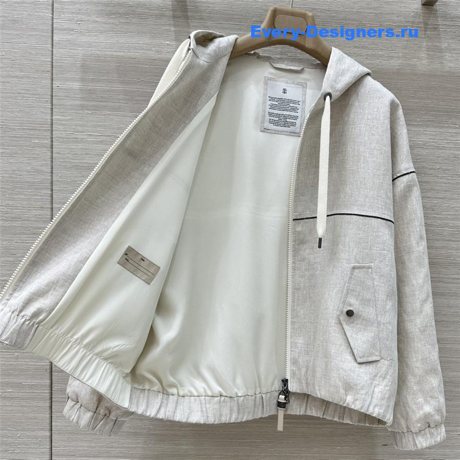 BC Beige Gold Linen Hooded Jacket