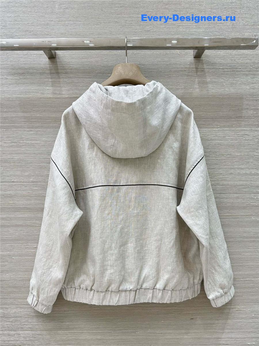 BC Beige Gold Linen Hooded Jacket
