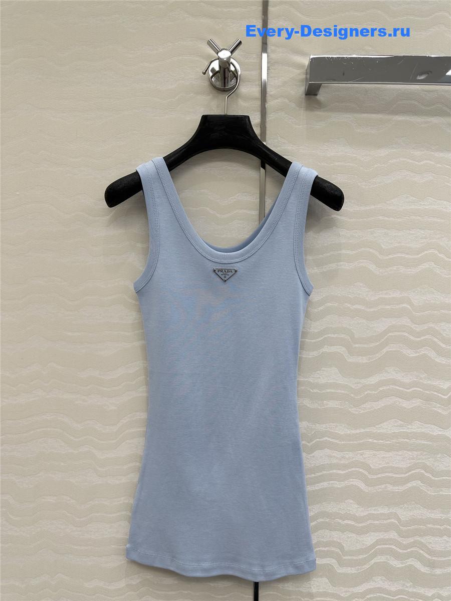 Pra*a light blue ribbed-knit tank top