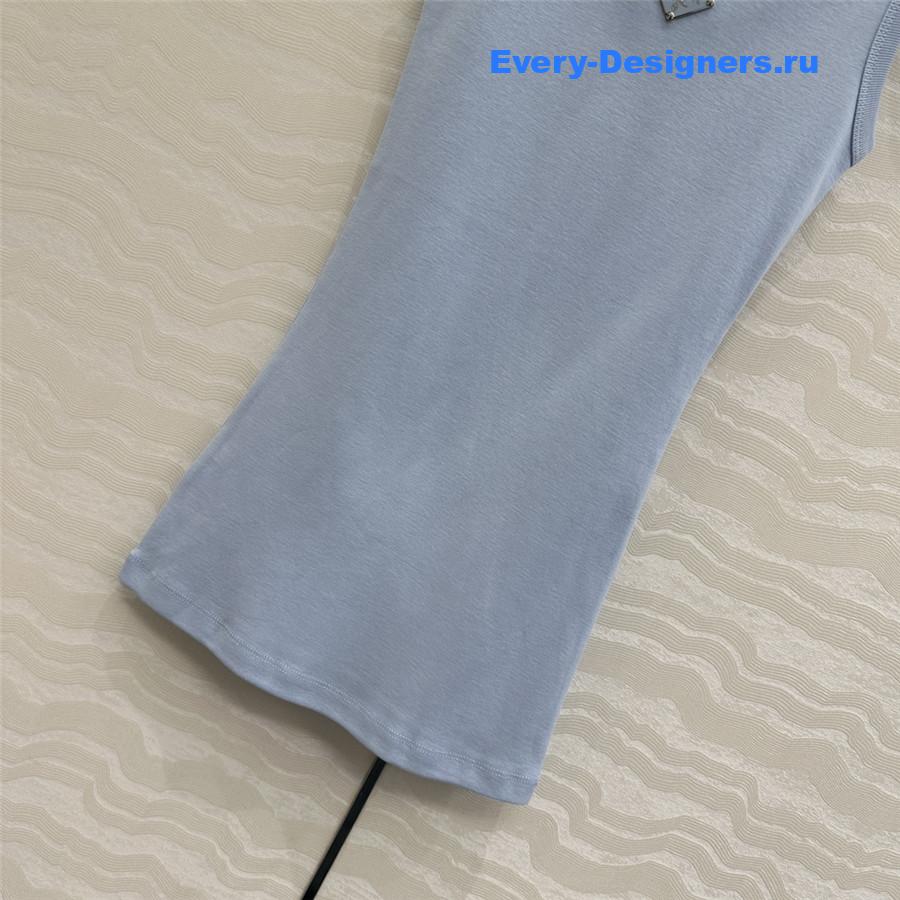 Pra*a light blue ribbed-knit tank top