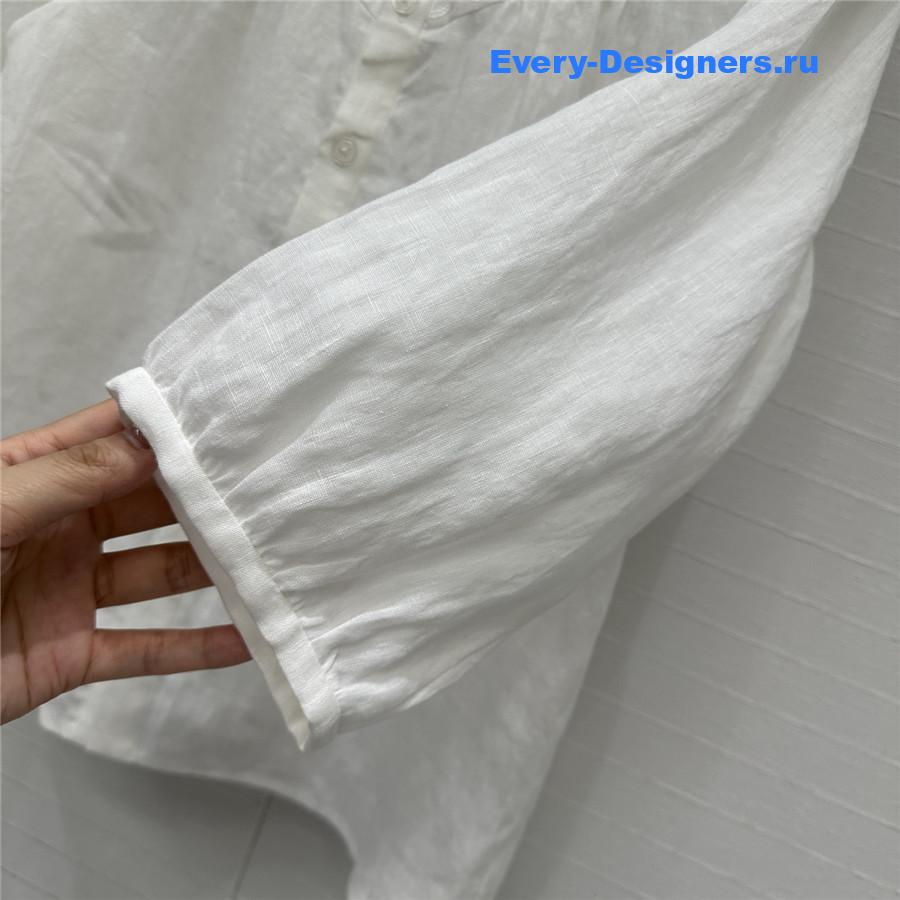 Chloe White Embroidered Linen Skirt