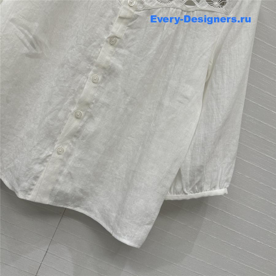 Chloe White Embroidered Linen Skirt