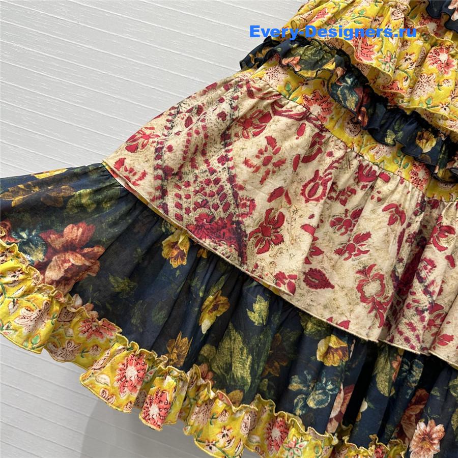 Va1e*ntin0 multicolor ruffled midi skirt