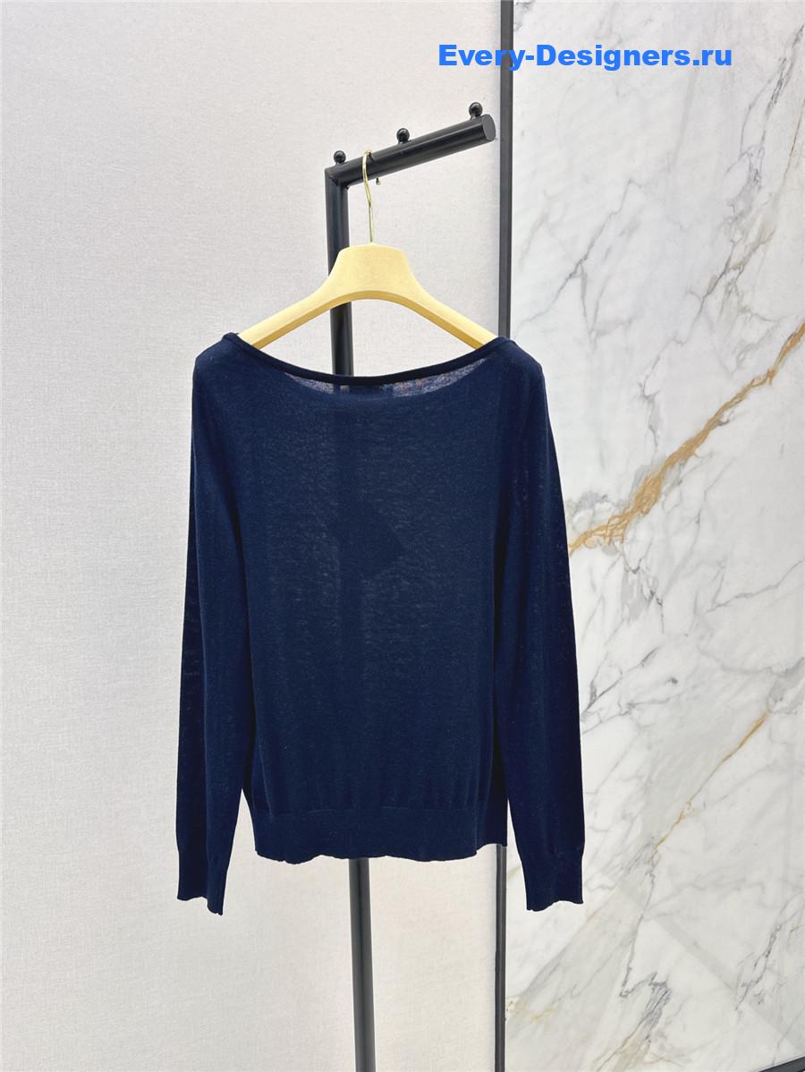 Miu Miu Dark Blue Lettering Pullover