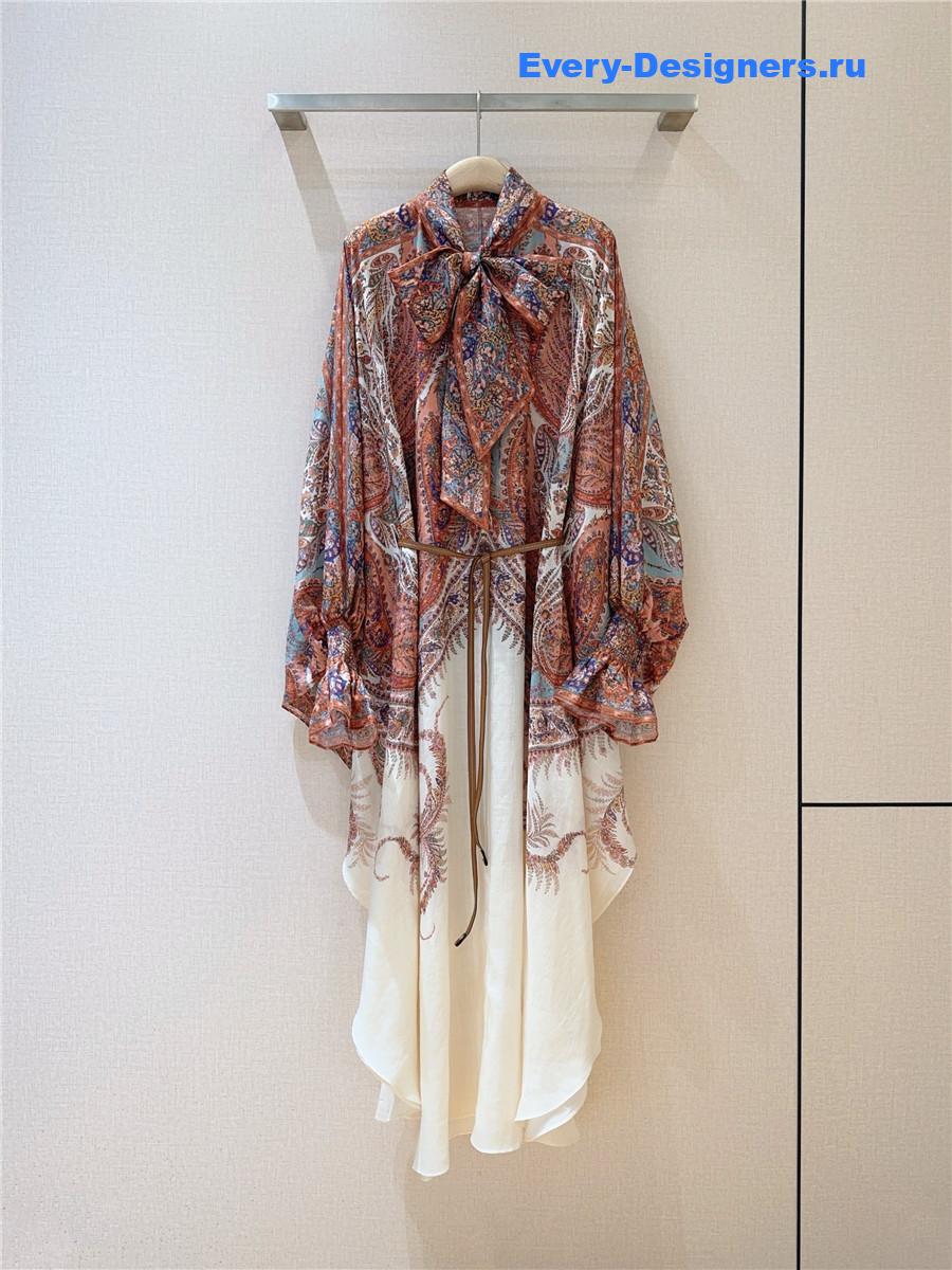 Zimm Cream Paisley Midi Dress