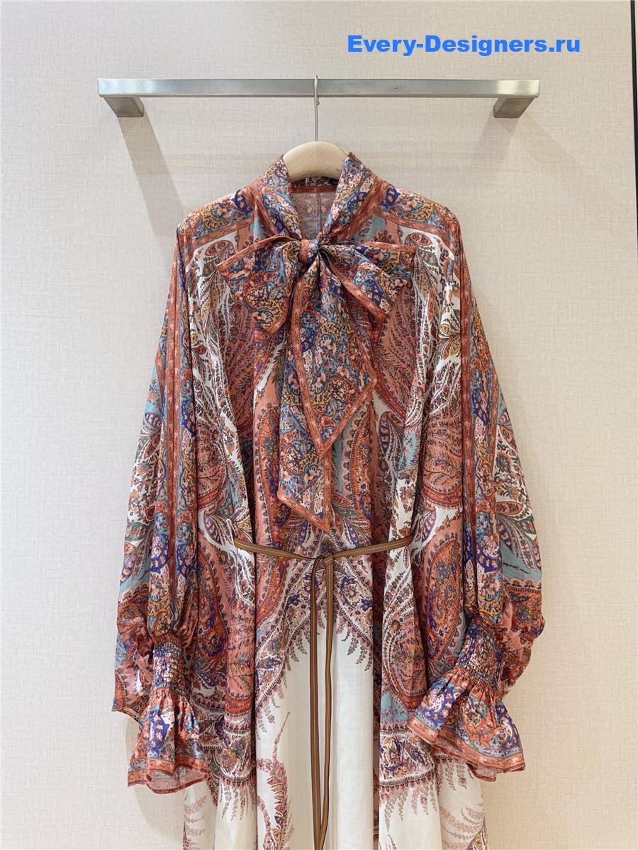 Zimm Cream Paisley Midi Dress